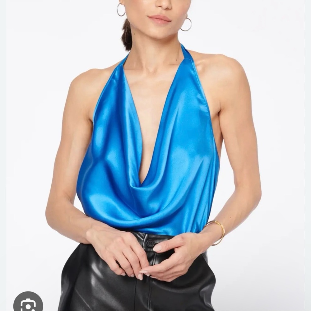 Cami NYC Blue Halter Blouse